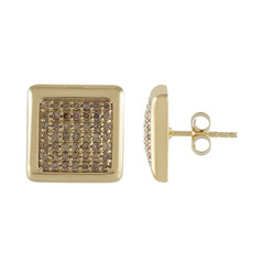 Gouden oorbellen met I2 Champagne Diamanten (de Melo)