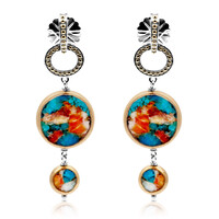 Zilveren oorbellen met edelstenen (Dallas Prince Designs)