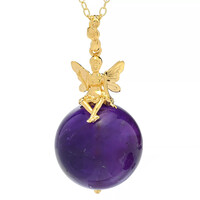Zilveren halsketting met een amethist (Gems en Vogue)