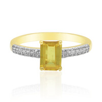 Gouden ring met een Ban Ka Cha gele Saffier
