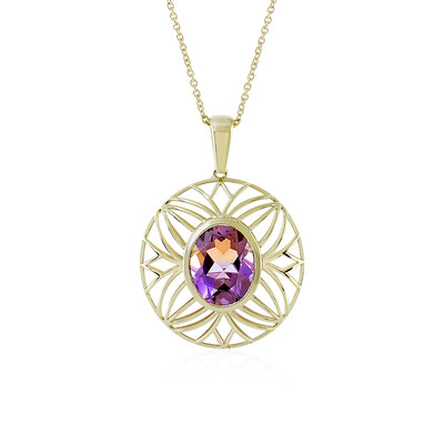 Gouden halsketting met een ametrien (Ornaments by de Melo)