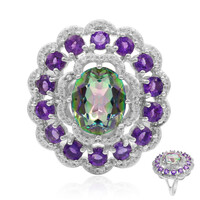 Zilveren ring met een Groene Mystieke Kwarts