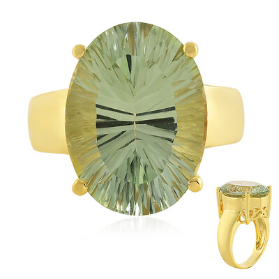 Zilveren ring met een groene amethist