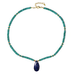 Zilveren halsketting met een lapis lazuli