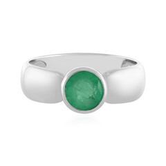 Zilveren ring met een Colombiaanse smaragd