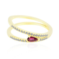 Gouden ring met een AAA Braziliaanse Rubelliet (de Melo)