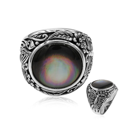 Zilveren ring met een parelmoer (Art of Nature)