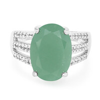 Zilveren ring met een groene chalcedoon