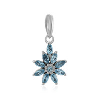 Zilveren hanger met Zwitsers-blauwe topaasstenen