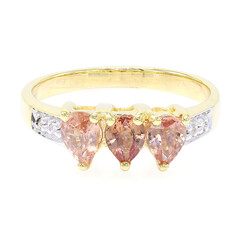 Gouden ring met Onverhitte Padparadscha Saffieren (AMAYANI)