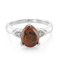 Zilveren ring met een mahonie obsidiaan