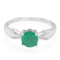Zilveren ring met een groene chalcedoon