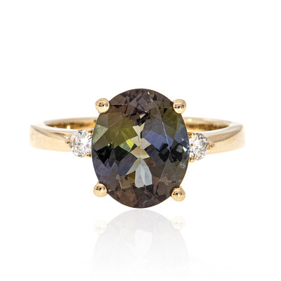 Gouden ring met een Onverhitte Tanzaniet (CIRARI)