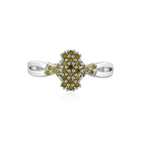Zilveren ring met I2 Gele Diamanten