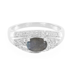 Zilveren ring met een spectroliet