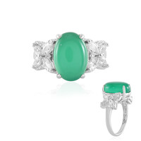 Zilveren ring met een Groene onyx