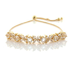 Zilveren armband met witte kwartskristallen