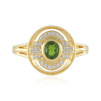 Zilveren ring met een Russische diopsied