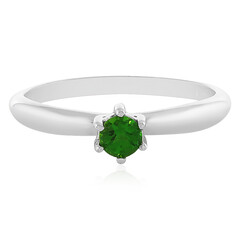 Zilveren ring met een Russische diopsied