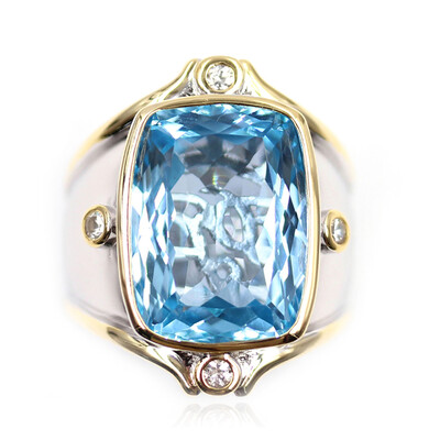 Zilveren ring met een hemel-blauwe topaas (Dallas Prince Designs)