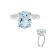 Zilveren ring met een hemel-blauwe topaas