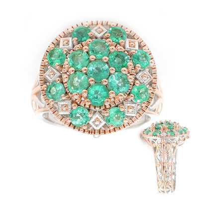 Zilveren ring met een Zambia-smaragd (Gems en Vogue)
