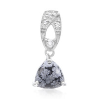 Zilveren hanger met een sneeuwvlokken obsidiaan