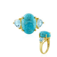 Zilveren ring met een Blauwe Kingman Mohave Turkoois