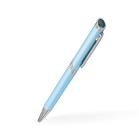 Messingen pen met een hemel-blauwe topaas