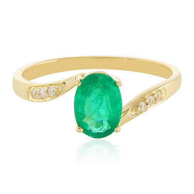 Gouden ring met een Zambia-smaragd