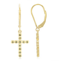 Zilveren oorbellen met Fancy diamanten