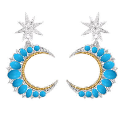 Zilveren oorbellen met Sleeping Beauty Turkooisen (Dallas Prince Designs)