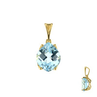 Gouden hanger met een hemel-blauwe topaas