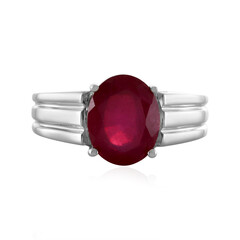Zilveren ring met een Madagaskar Robijn