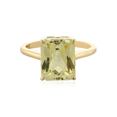 Gouden ring met een kanariegele kunziet