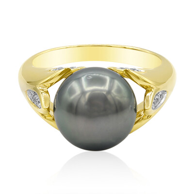 Zilveren ring met een Tahiti parel (TPC)