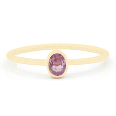 Gouden ring met een roze saffier