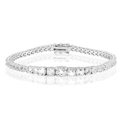 Zilveren armband met een witte topaas