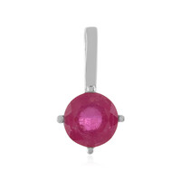 Zilveren hanger met een Madagaskar Roze Saffier