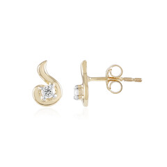 Gouden oorbellen met SI1 (H) Diamanten