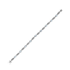 Platina armband met Santa Maria-aquamarijnstenen (CUSTODANA)