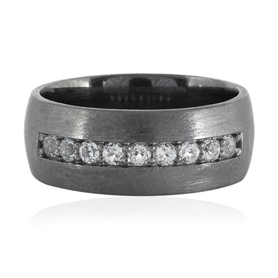 Zilveren ring met witte topaasstenen