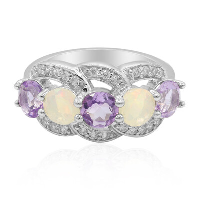 Zilveren ring met amethisten
