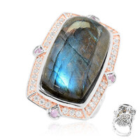 Zilveren ring met een labradoriet (Dallas Prince Designs)