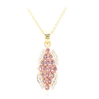 Gouden halsketting met Onverhitte Padparadscha Saffieren (AMAYANI)