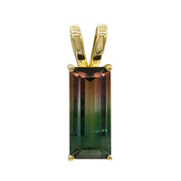 Gouden hanger met een meerkleurige toermalijn