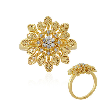 Zilveren ring met I4 (J) Diamanten