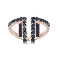 Zilveren ring met zwarte saffieren (Adela Silber)