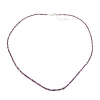 Zilveren halsketting met paarse diamanten (CUSTODANA)