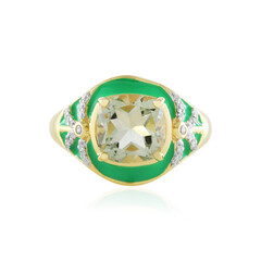 Zilveren ring met een groene amethist